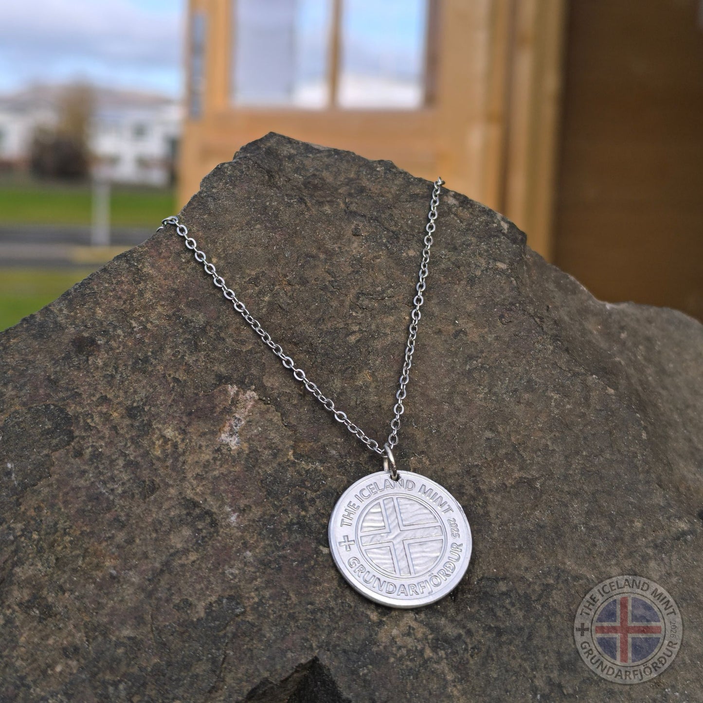 Icelandic necklace with handminted coin